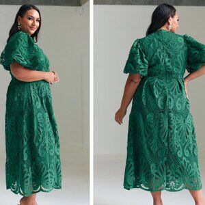 Hazelle Lace Maxi Dress - Emerald Green